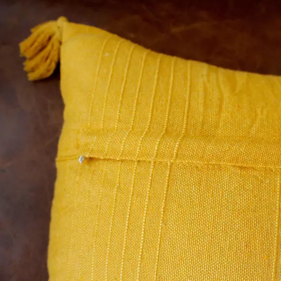Cuscino quadrato cotone riciclato (40 cm) Bombay Giallo senape 3