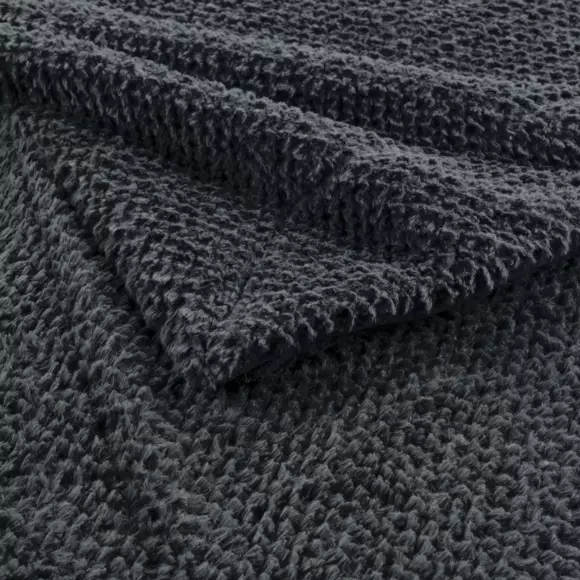 Plaid piel sintética (220 cm) Iceberg Gris antracita 3