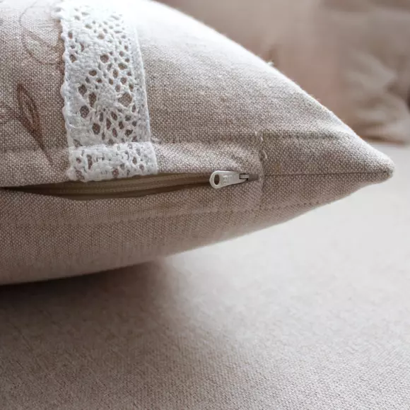 Coussin carré coton recyclé (40 cm) Rosa Beige 2