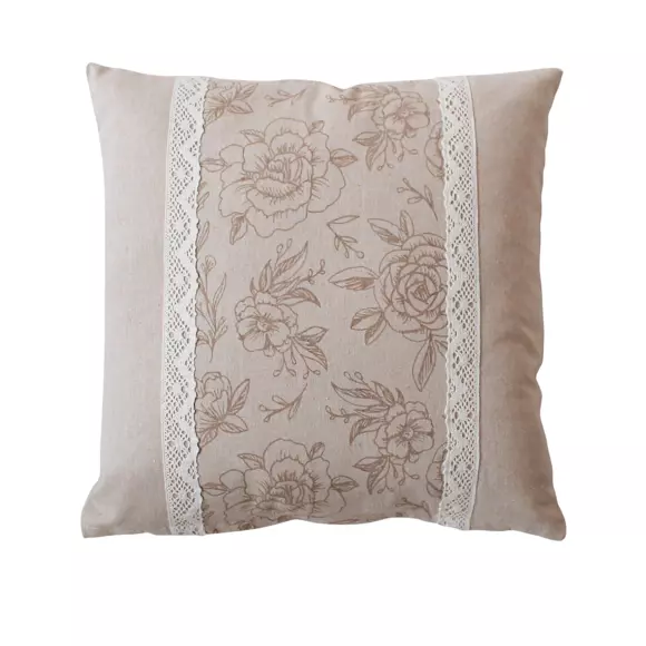 Coussin carré coton recyclé (40 cm) Rosa Beige 3