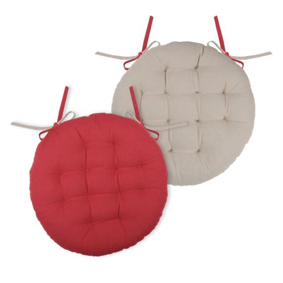 Coussin de chaise rond Duo Rouge 2