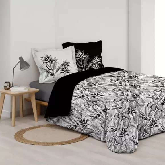 Funda Nórdica y dos fundas en percal de algodón (260 cm) Cabana Negro 3