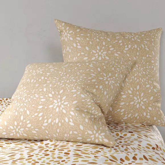 Housse de couette et deux taies coton (240 cm) Hanabi Marron 3