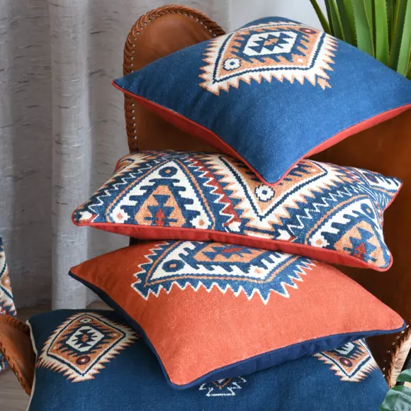 Coussin carré (40 cm) Louisiane Bleu 2