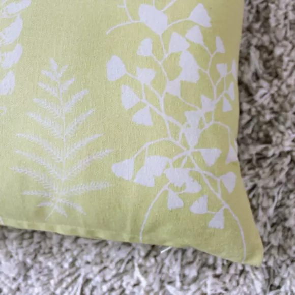 Coussin rectangulaire coton (50 cm) Herbier Vert tilleul 2