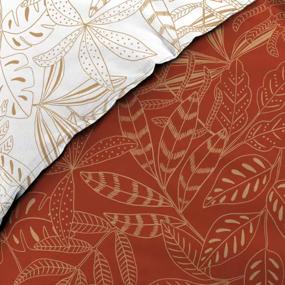 Funda Nórdica y dos fundas para almohadas algodón (260 cm) Belflor Terracota y dorado 2