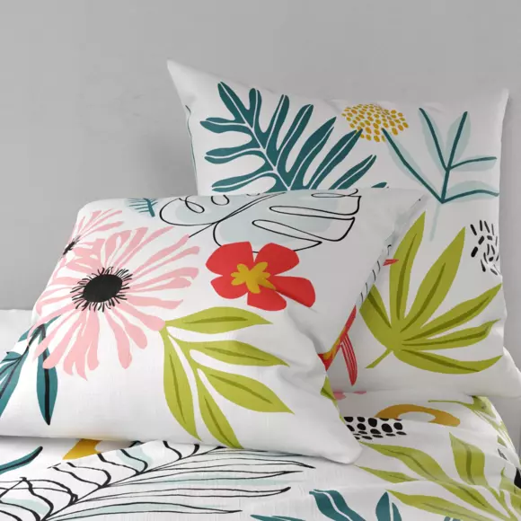 Housse de couette et deux taies coton (240 cm) Field Multicolore 2