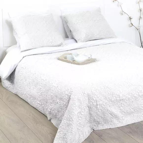 Bedsprei en kussenslopen (240 x 260 cm) Arabesque Ivoorkleur 2