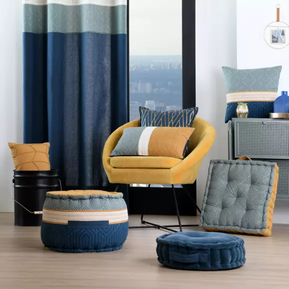 Coussin carré (40 cm) Houston Bleu 2