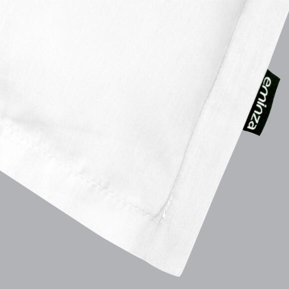 Funda de almohada rectangular de percal de algodón (80 cm) Cali Blanco 3