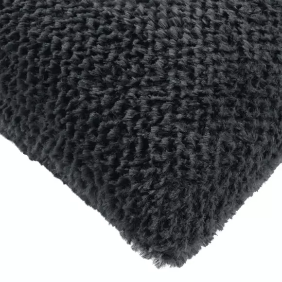 Funda de cojín piel sintética (40 cm) Iceberg Gris antracita 3