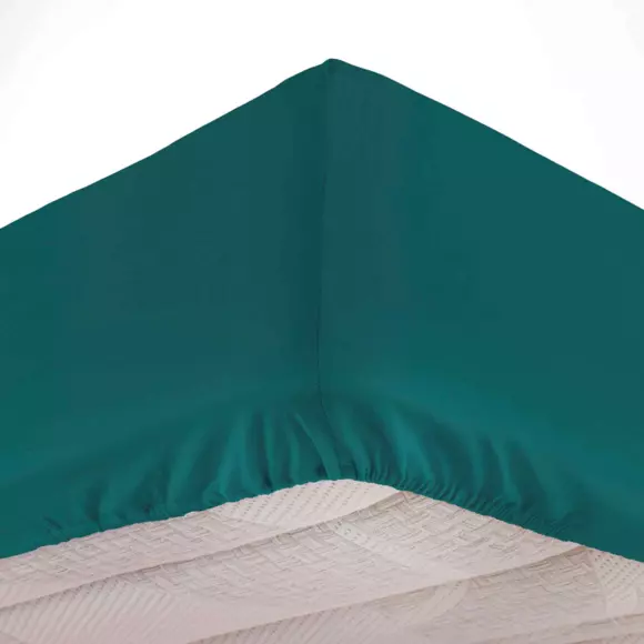 Lenzuolo con angoli cotonee lavato (140 cm) Linette Blu petrolio 2