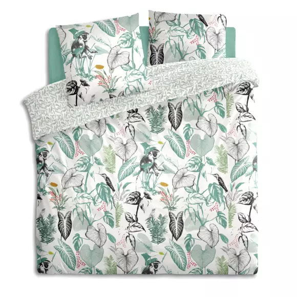 Funda nórdica y dos fundas para almohadones  algodón(240 cm) Monkey Verde 2
