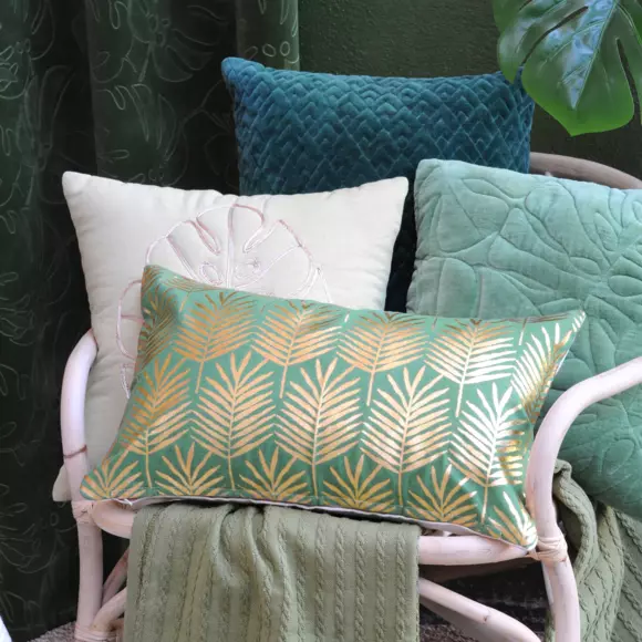 Coussin carré (40 cm) Tropika Vert émeraude 3