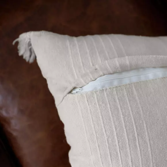 Coussin carré coton recyclé (40 cm) Bombay Ecru 2