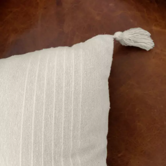 Coussin carré coton recyclé (40 cm) Bombay Ecru 3