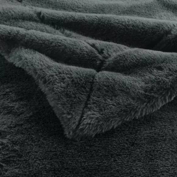 Plaid piel sintética (150 cm) Caresse Gris antracita 3