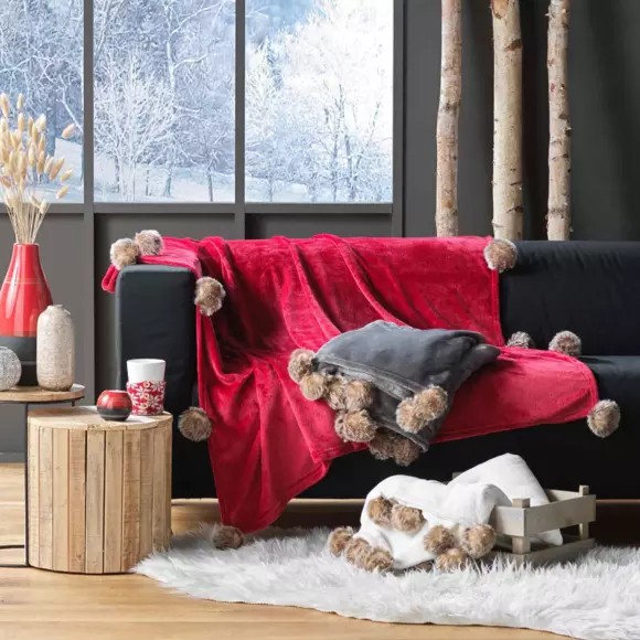 Plaid suave (150 cm) Snowy Rojo 2