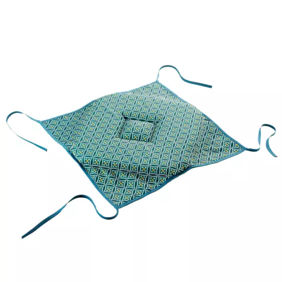 Cojín para silla cuadrada con cintas Havana Verde caqui 2