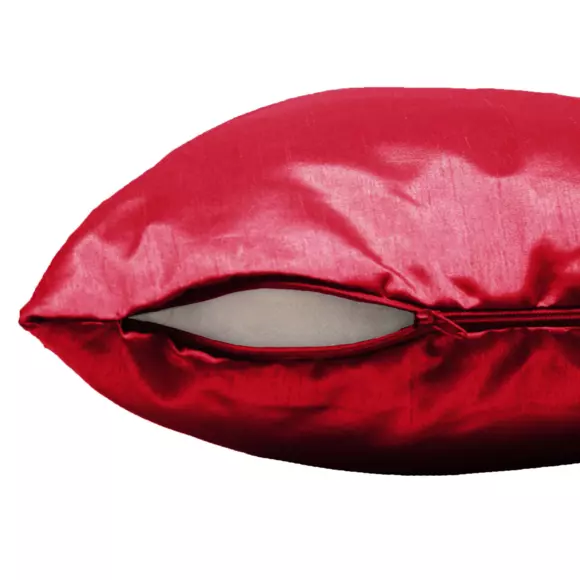 Housse de coussin carrée (40 cm) Shantung Shana Rouge 2