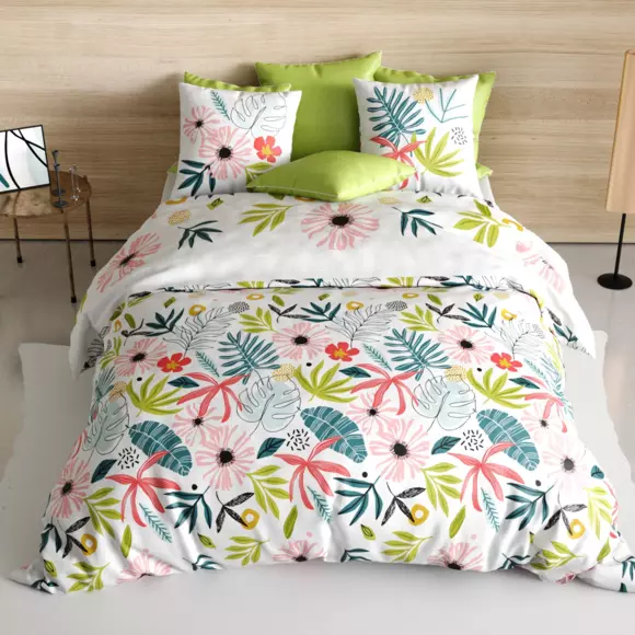 Housse de couette et deux taies coton (260 cm) Field Multicolore 3
