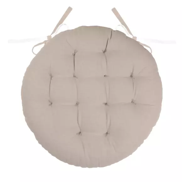 Coussin de chaise rond Duo Ecru 3