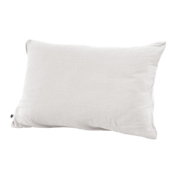 Funda para almohada rectangular en gasa de algodón (L80 cm) Gaïa Blanco chantilly 2