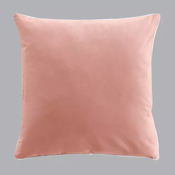 Housse de couette et deux taies coton lavé (240 cm) Linette Rose 3