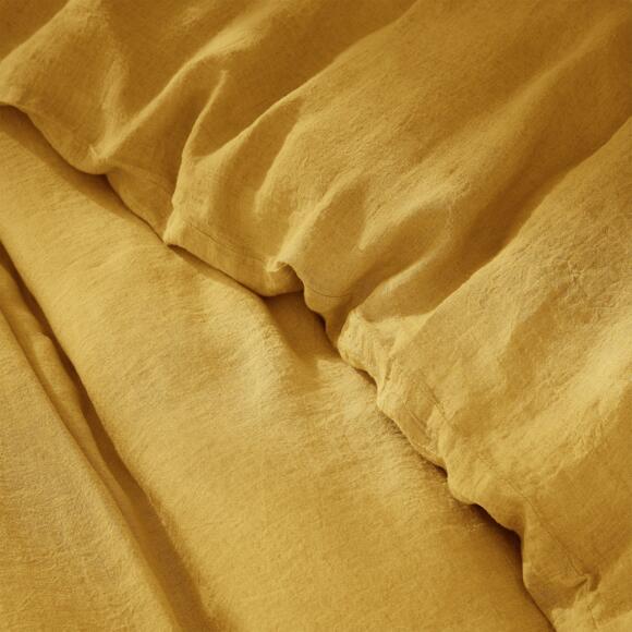 Bettbezug aus gewaschenem Leinen (240 cm) Louise Honiggelb 3