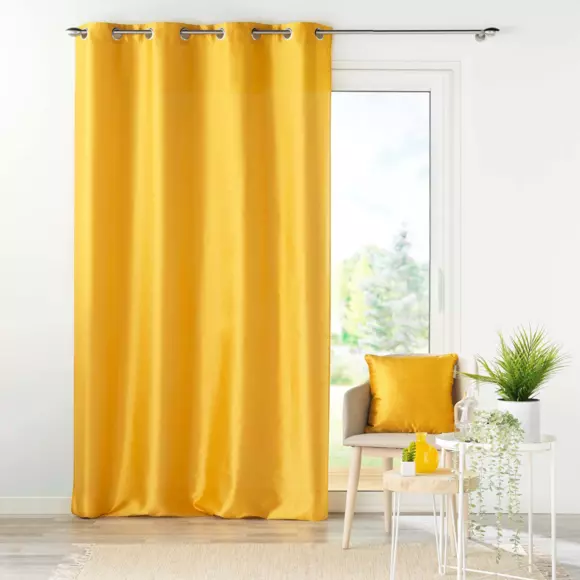 Housse de coussin carrée (40 cm) Shantung Shana Jaune Moutarde 3