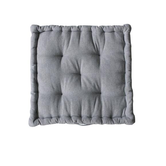 Coussin de sol carré coton recyclé (40 cm) Dune Gris clair 3