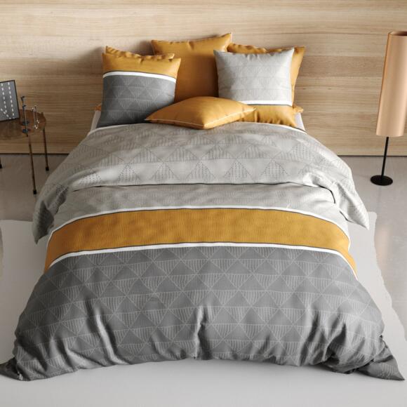 Funda nórdica y dos fundas de almohada en algodón (240 cm) Balmaz Amarillo  2