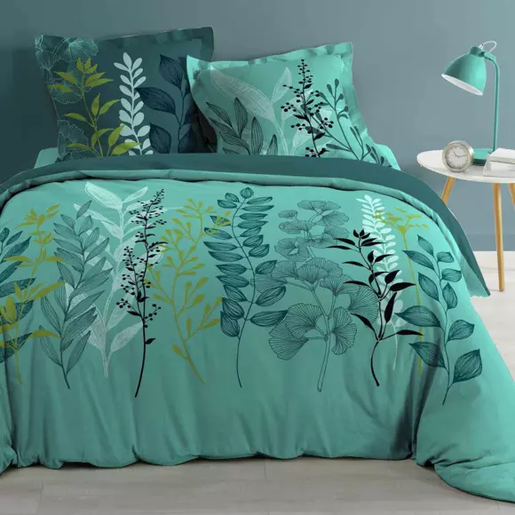 Funda nórdica y dos fundas para almohadones en algodón (260 cm) Isabella Azul 2