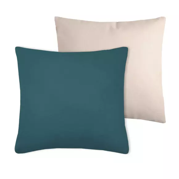 Coussin carré (50 cm) Duo Bleu canard 3