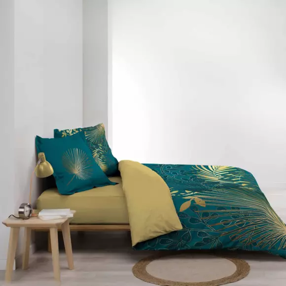 Funda Nórdica y dos fundas de almohada en algodón (240 cm) Strassy Azul trullo 3