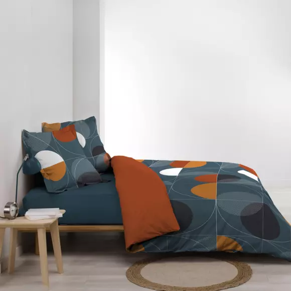 Funda nórdica y dos fundas para almohadones en algodón (260 cm) Terrapop Azul 2