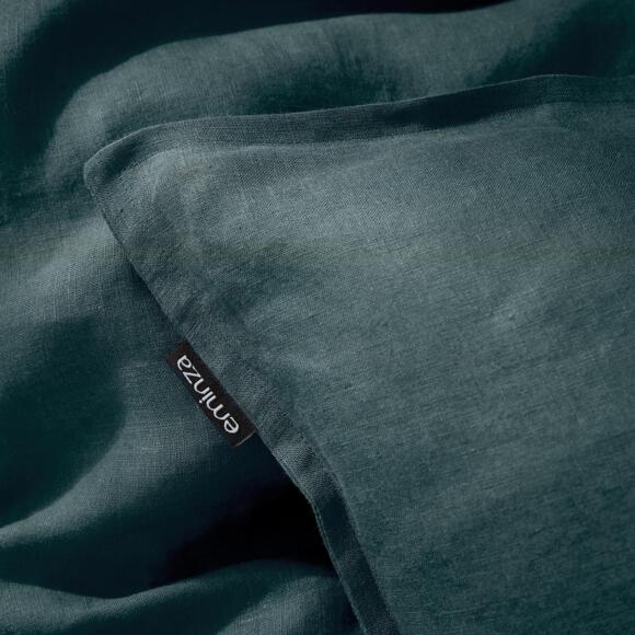 Funda de almohada cuadrada en lino lavado (60 cm) Louise Gris pizarra 3
