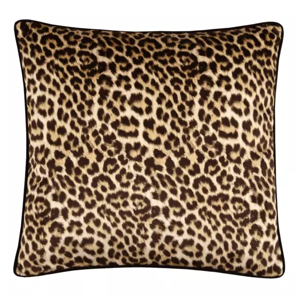 Coussin carré fausse fourrure (45 cm) Félins Jaune ocre 3