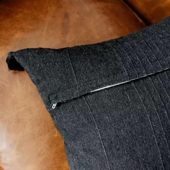 Cojín cuadrado en algodón reciclado (40 cm) Bombay Gris antrácita 3