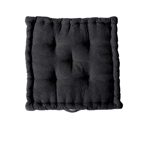 Coussin de sol carré coton recyclé (40 cm) Dune Gris foncé 3