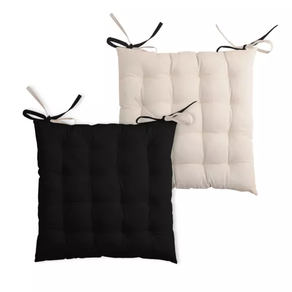 Coussin de chaise carré Duo Noir 2