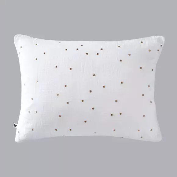 Taie d'oreiller rectangulaire gaze de coton (70 cm) Gaïa Chic Blanc chantilly 2