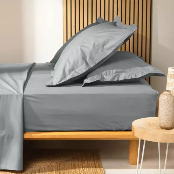 Sábana bajera en algodón bio (140 cm) Biolina Gris 2