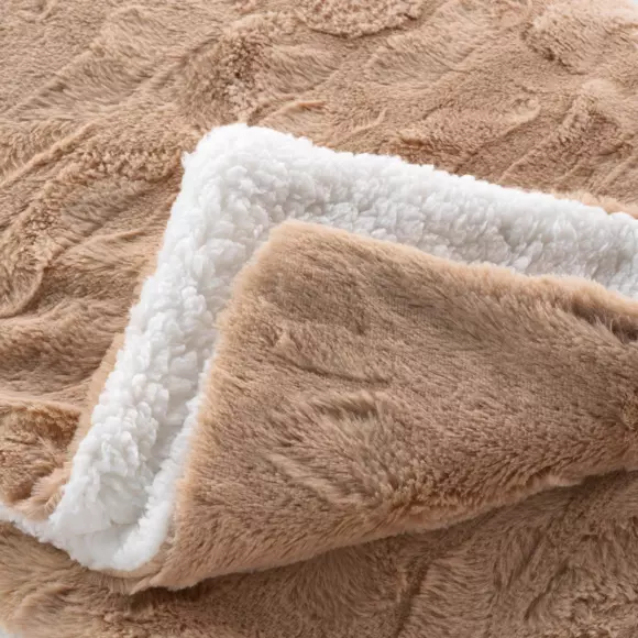 Plaid fausse fourrure (150 cm) Foxy Taupe