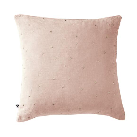 Funda de almohada cuadrada en en gasa de algodón (60 cm) Gaïa Chic Rosa palo 2