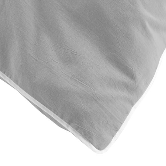 Funda Nórdica y dos fundas para almohadas algodón lavado (260 cm) Linette Gris 2