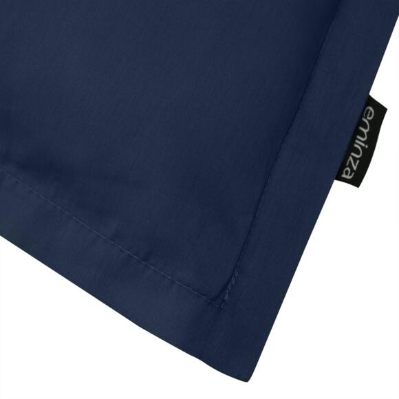 Funda de almohada rectangular de percal de algodón (80 cm) Cali Azul marino 2