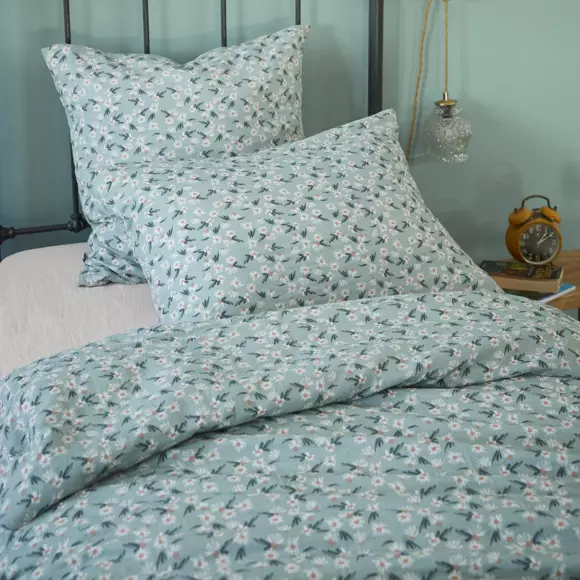 Housse de couette gaze de coton (140 cm) Marguerite Bleue 2