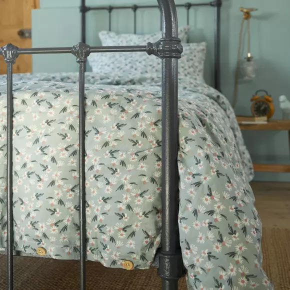 Housse de couette gaze de coton (140 cm) Marguerite Bleue 3