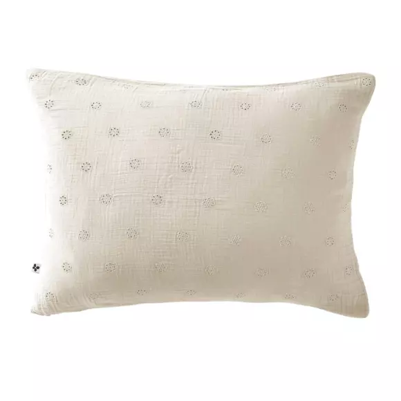 Funda para almohada rectangular en en gasa de algodón (70 cm) Gaïa Boho Beige pampa 2